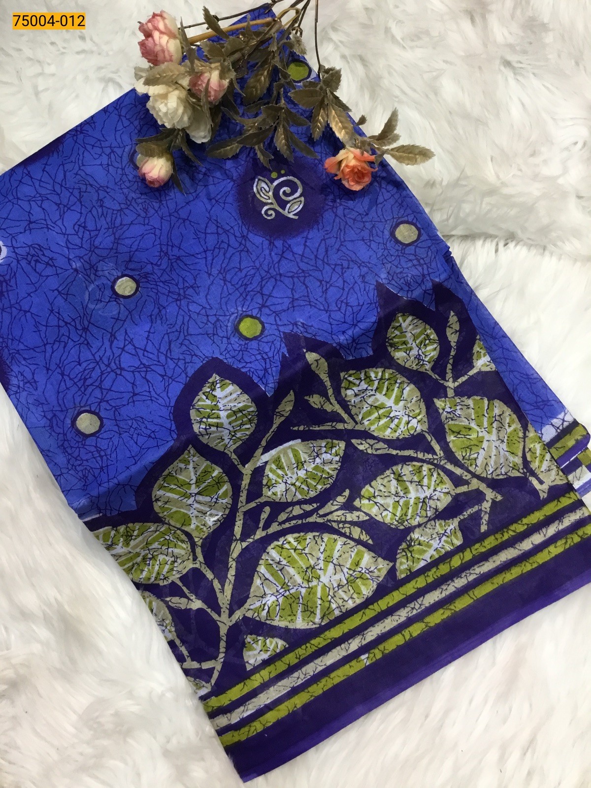Blue Voil cotton printed sarees