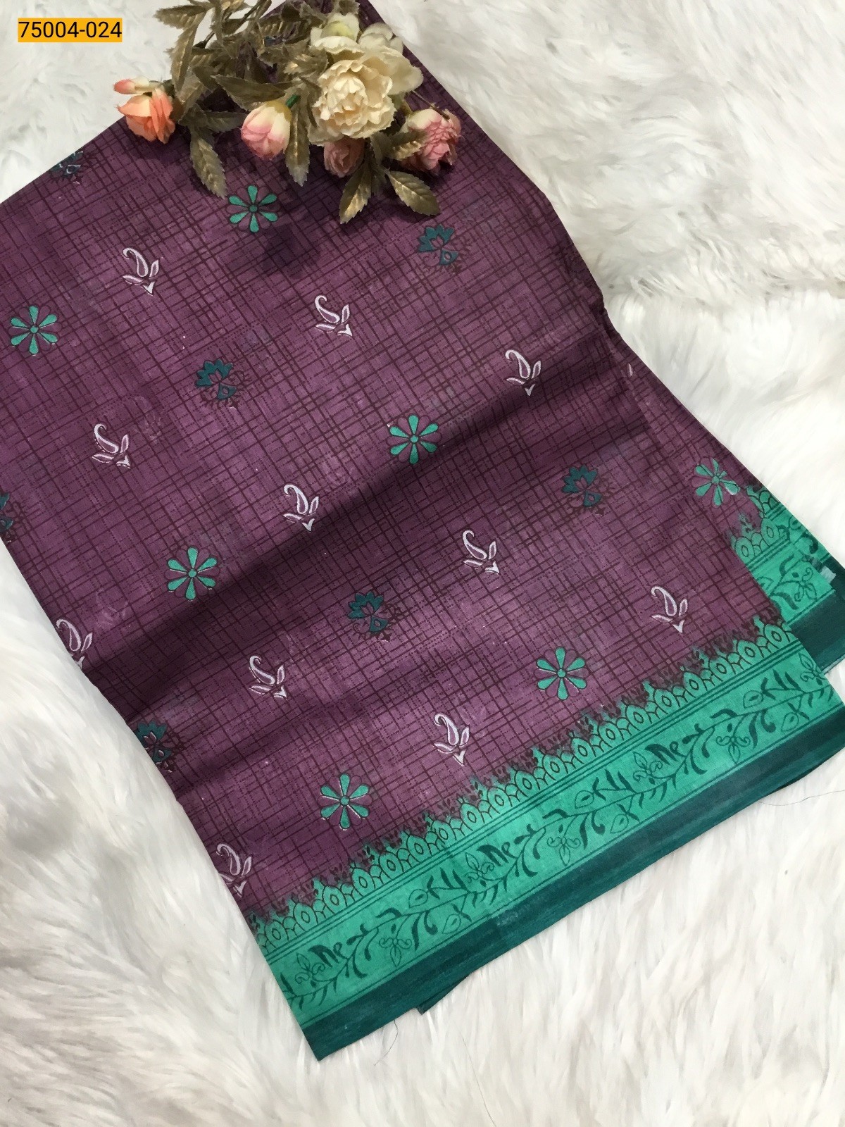 Grapes Voil cotton printed sarees