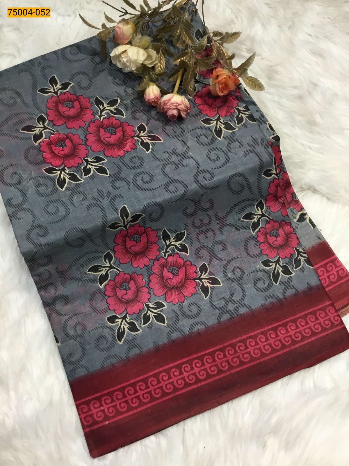 Voil cotton printed sarees