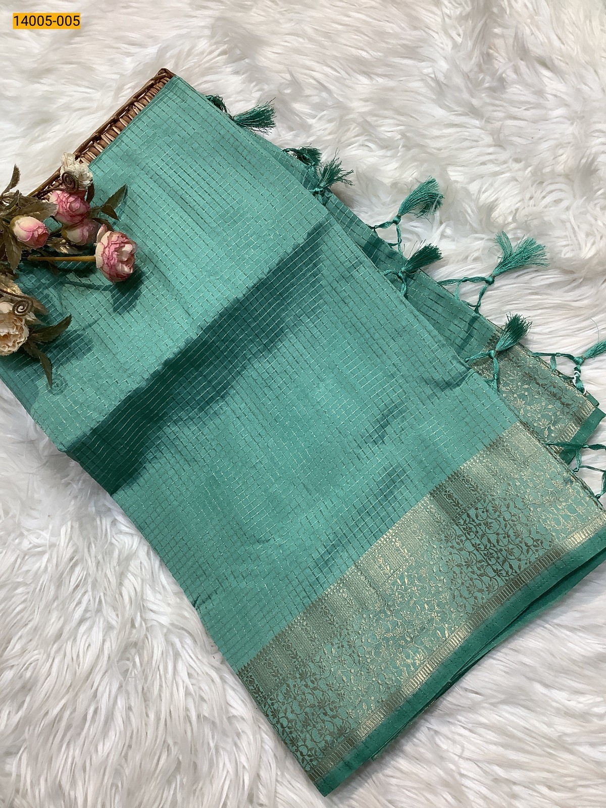 Green Mysore Raw Silk Saree