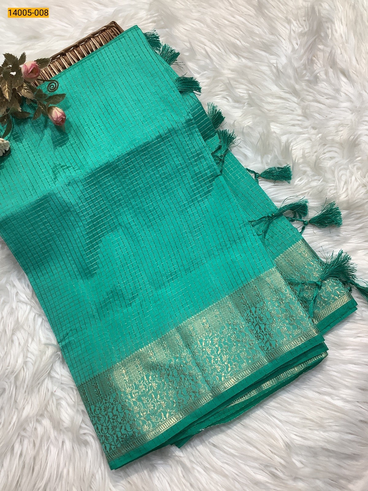 Green Mysore Raw Silk Saree