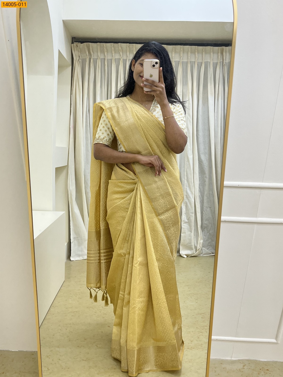 Golden Mysore Raw Silk Saree
