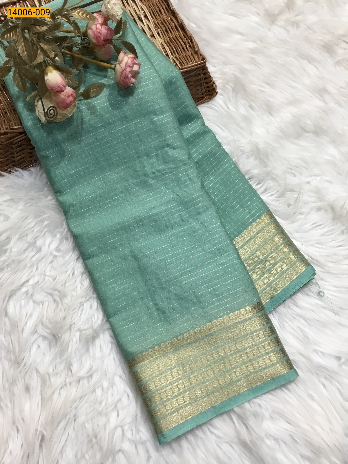 Green Mysore Fancy Crepe Silk Saree