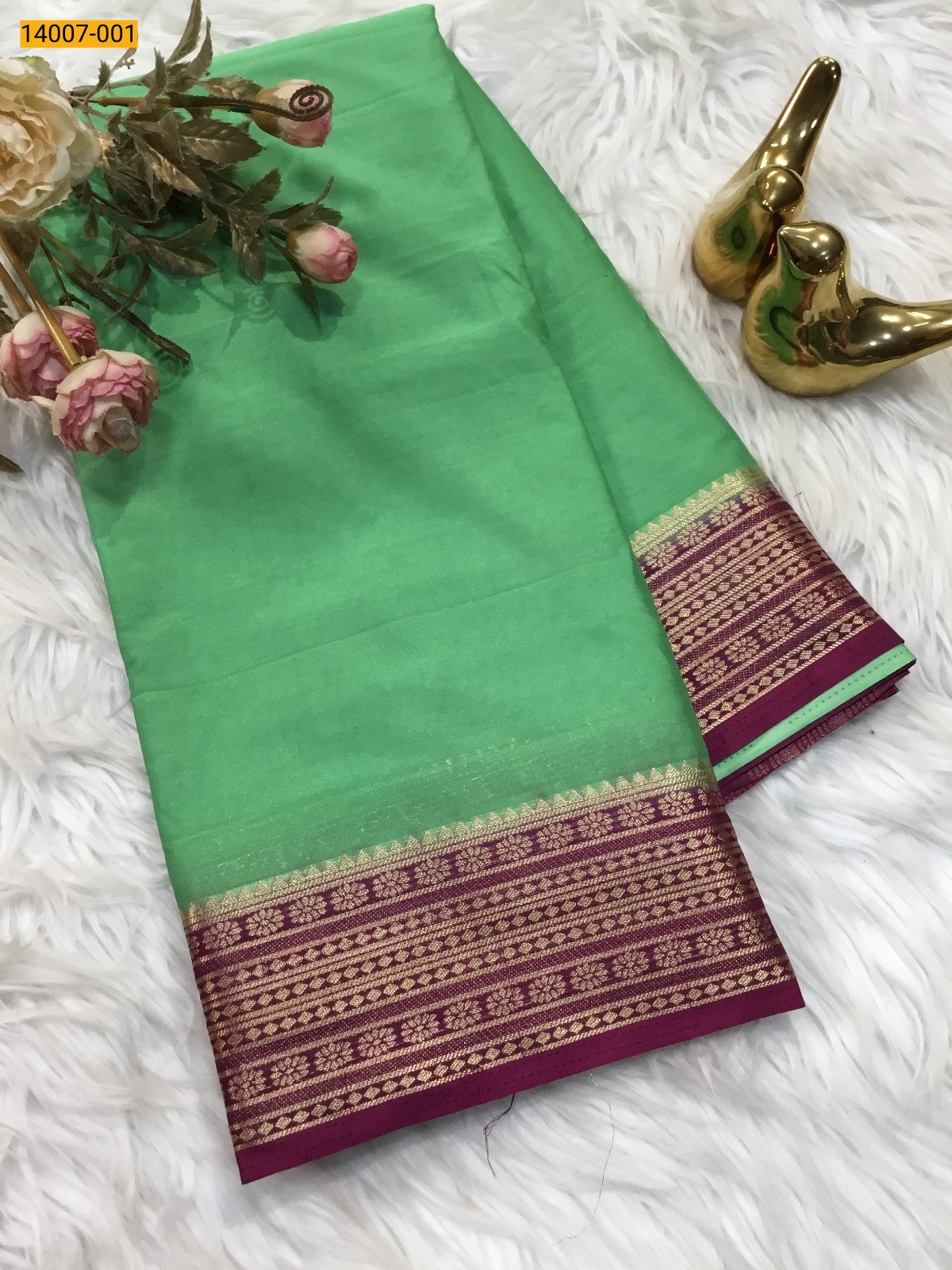 Pink Mysore Fancy Crepe Silk Saree