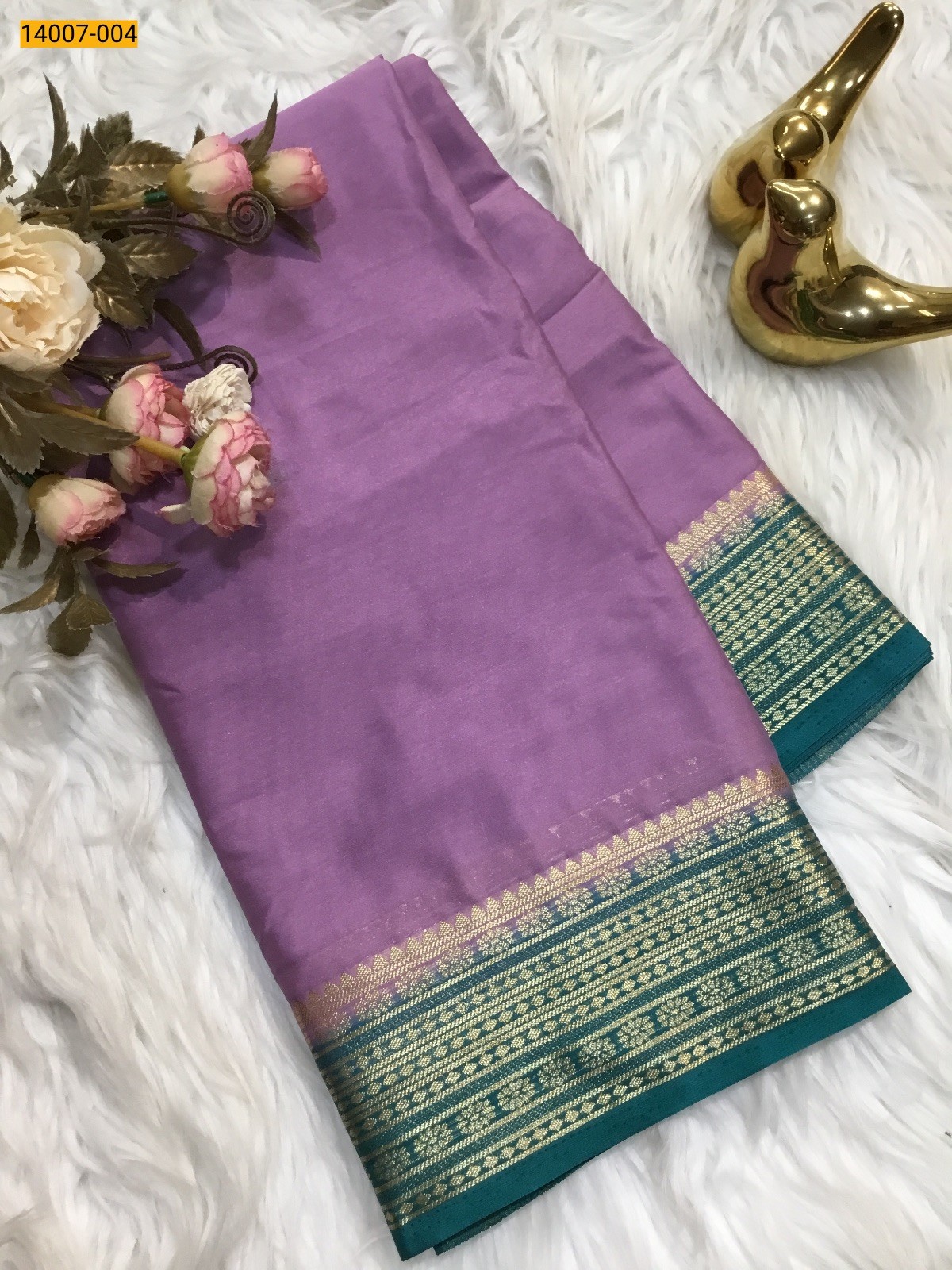 Pink Mysore Fancy Crepe Silk Saree