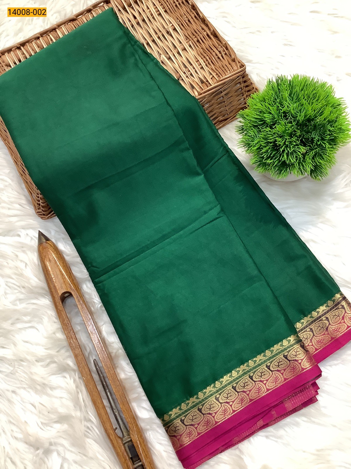 Green  Mysore Fancy Crepe Silk Saree