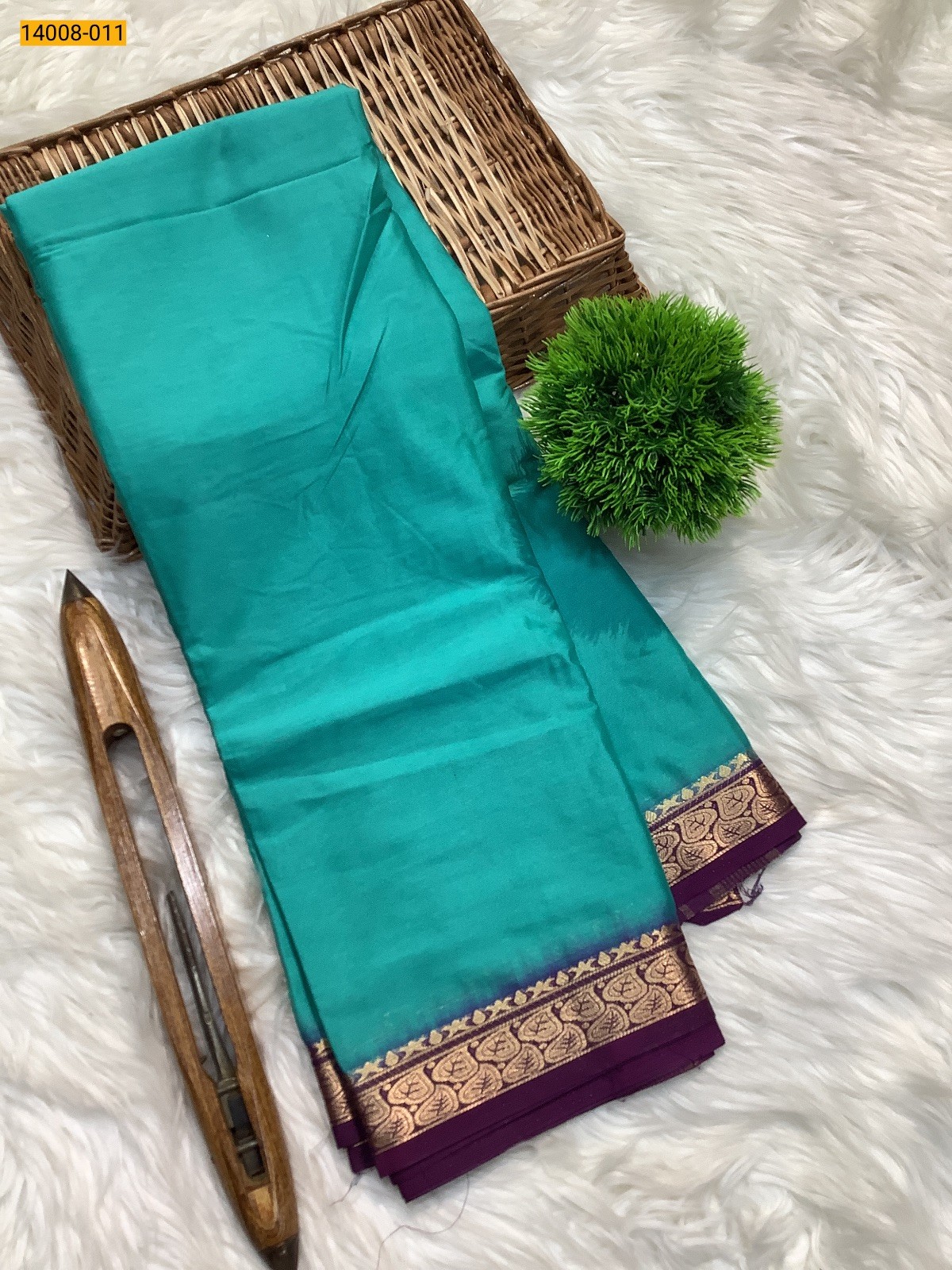 Blue Mysore Fancy Crepe Silk Saree