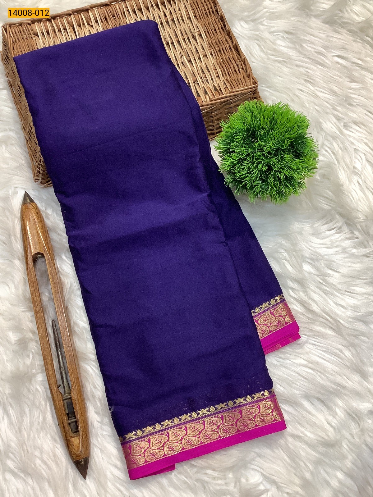 Navy Mysore Fancy Crepe Silk Saree