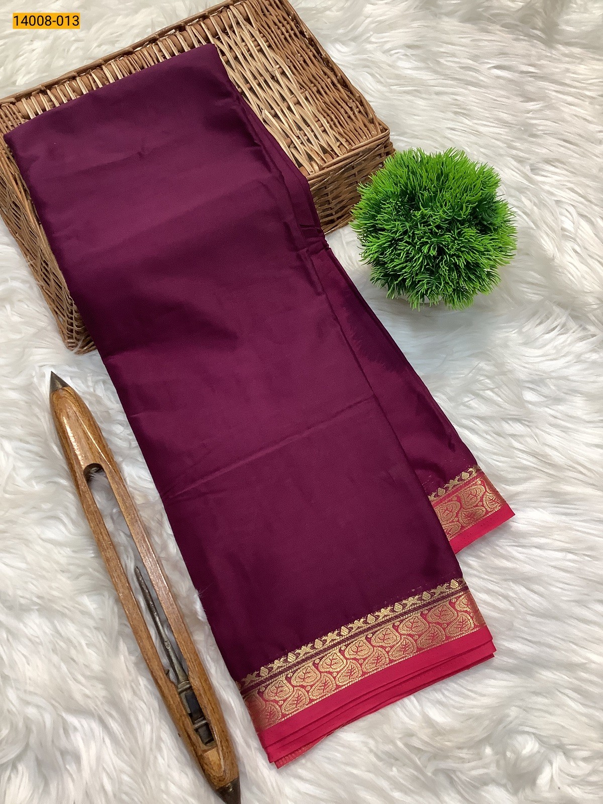 Maroon Mysore Fancy Crepe Silk Saree