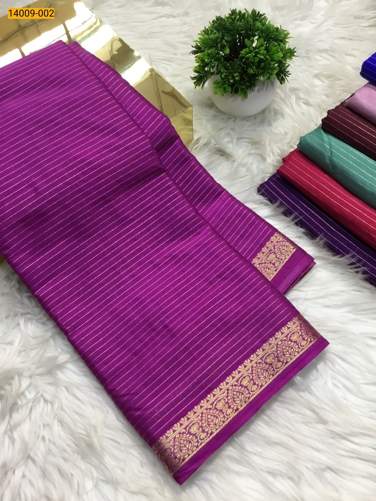 Pink Mysore Fancy Crepe Silk Saree