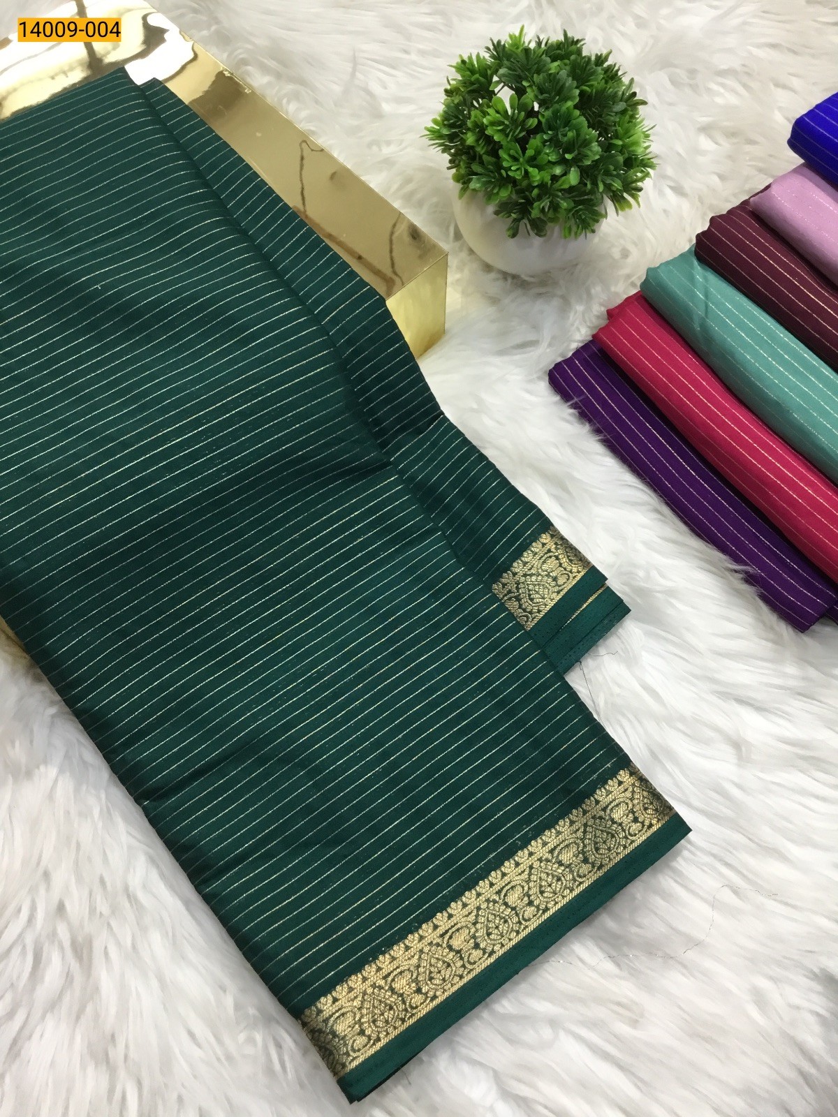 Green Mysore Fancy Crepe Silk Saree