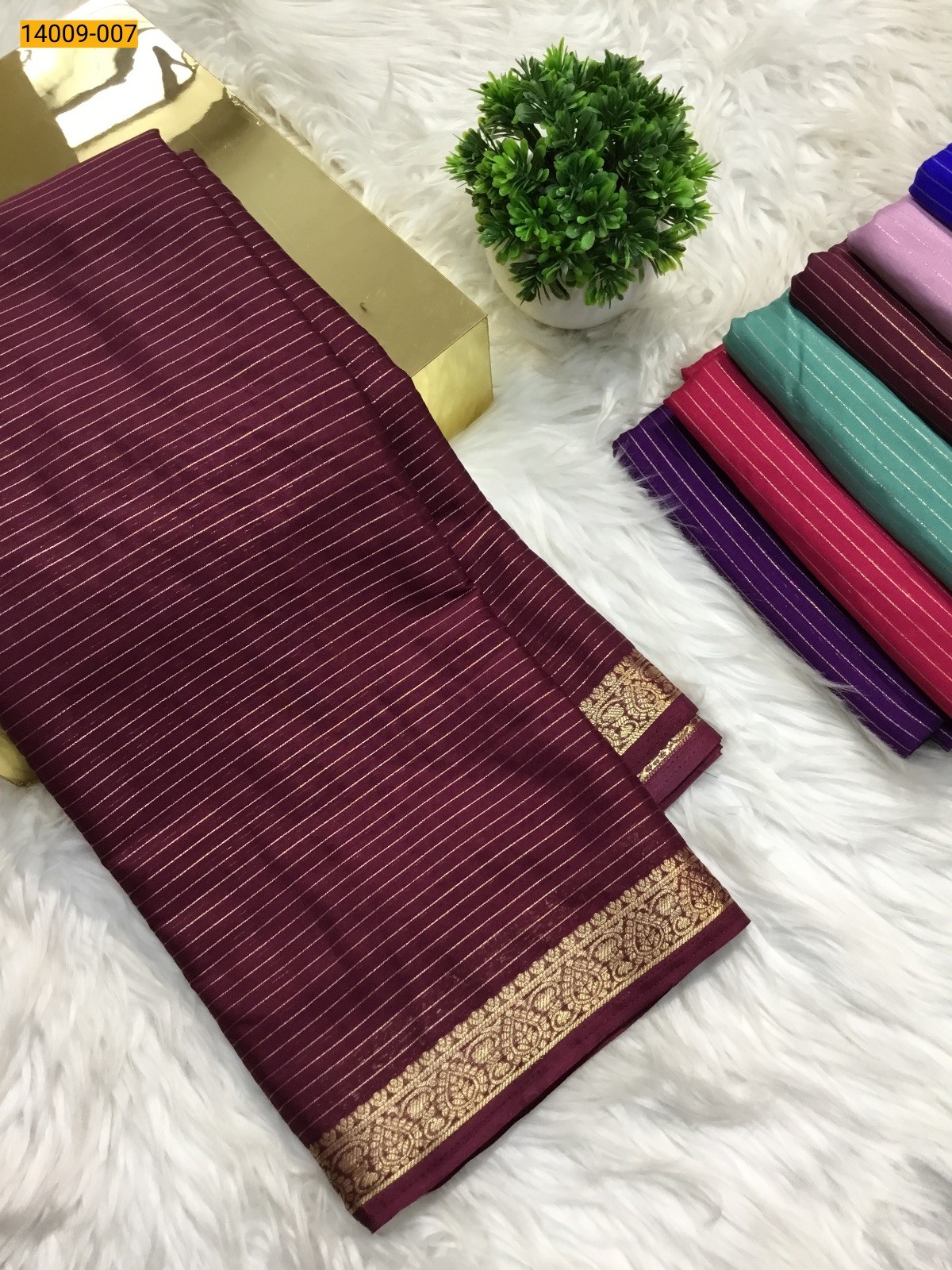 Maroon Mysore Fancy Crepe Silk Saree