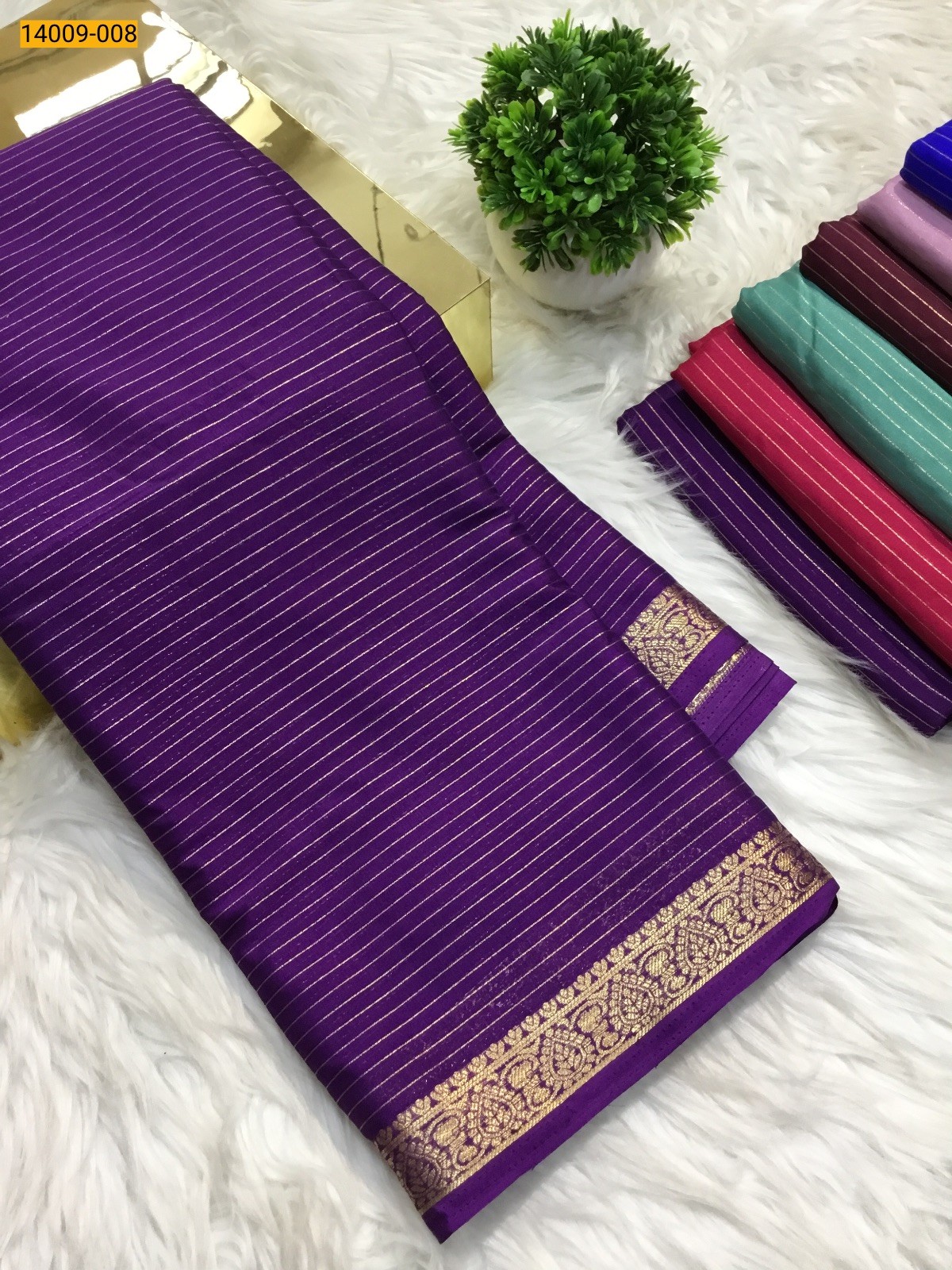 Violet Mysore Fancy Crepe Silk Saree