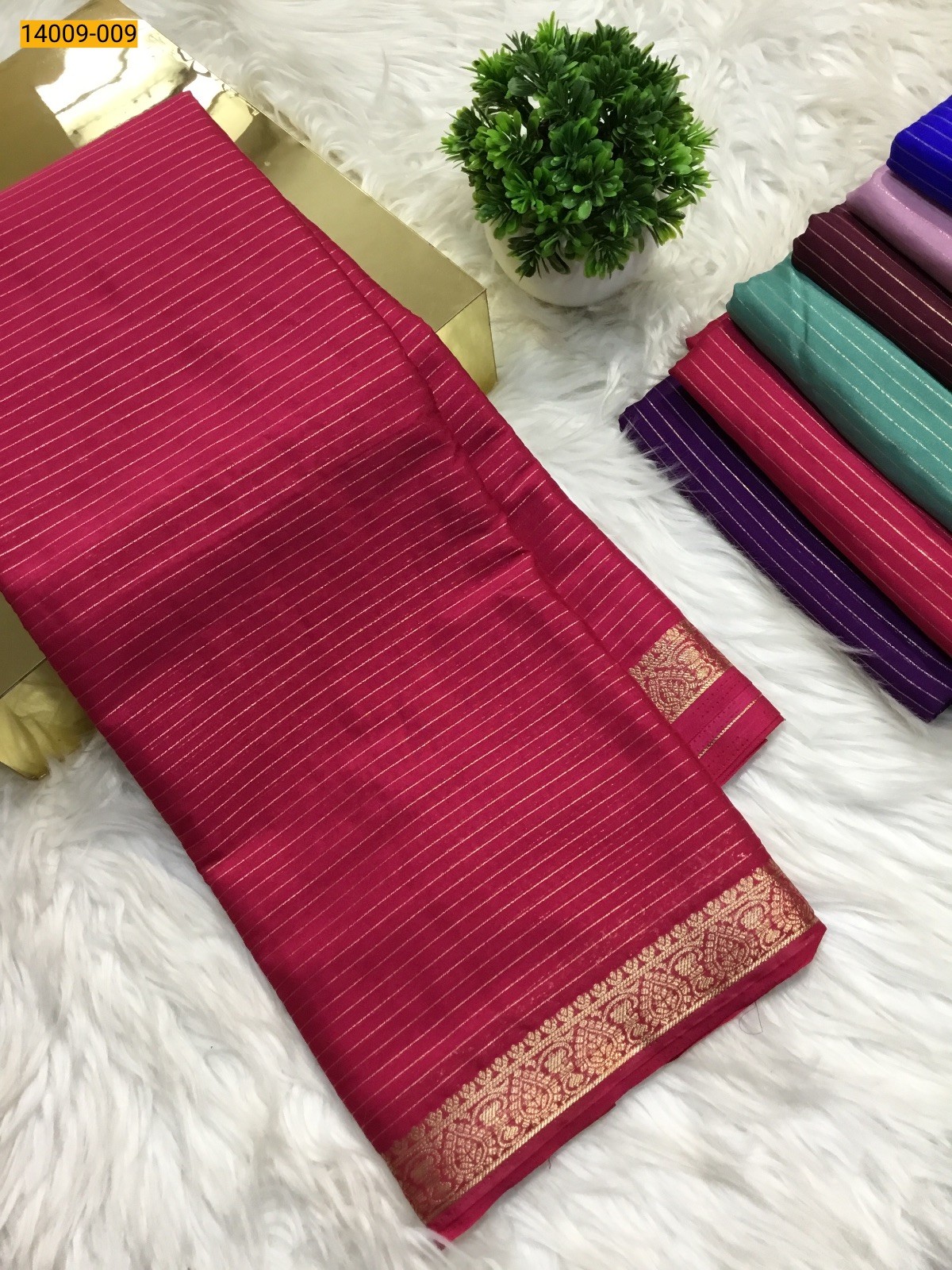 Pink Mysore Fancy Crepe Silk Saree