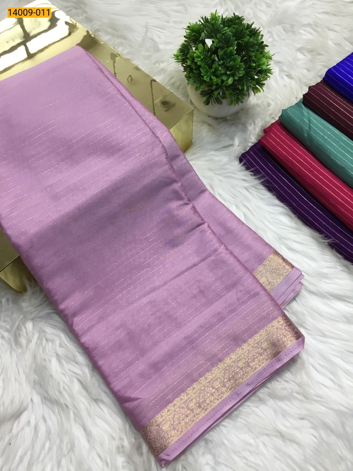 Pink Mysore Fancy Crepe Silk Saree