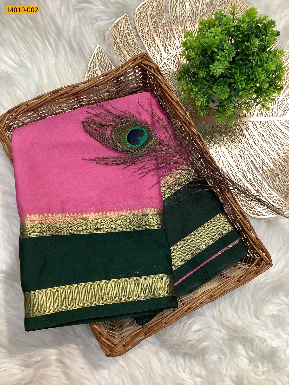 Pink Mysore Fancy Crepe Silk Saree