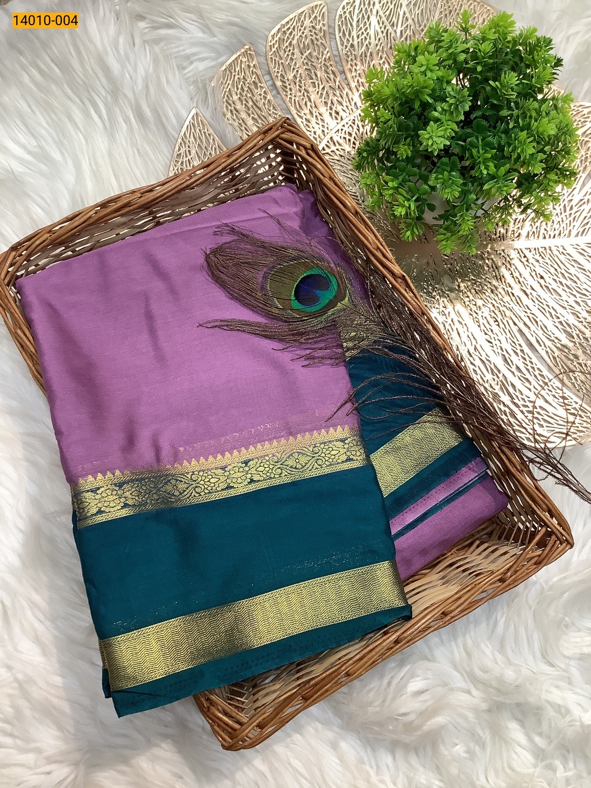 Violet Mysore Fancy Crepe Silk Saree