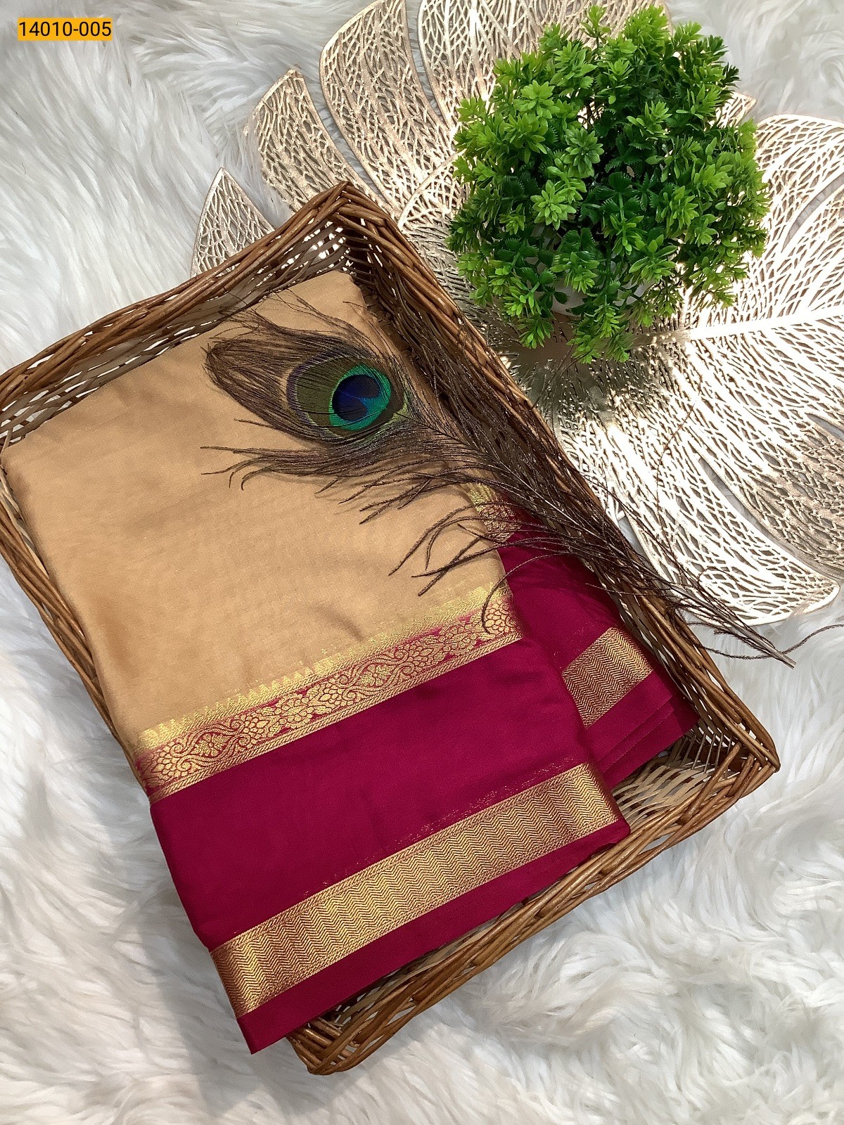 Sandal Mysore Fancy Crepe Silk Saree