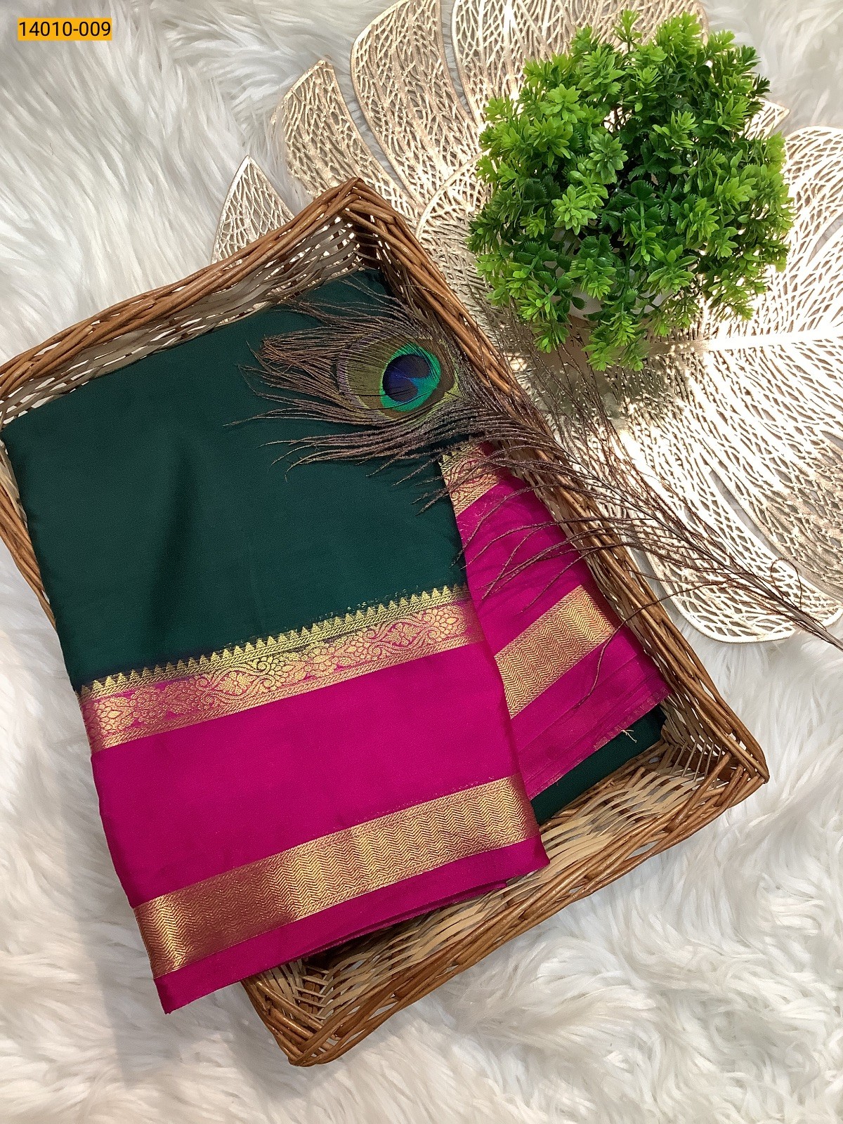 Green Mysore Fancy Crepe Silk Saree