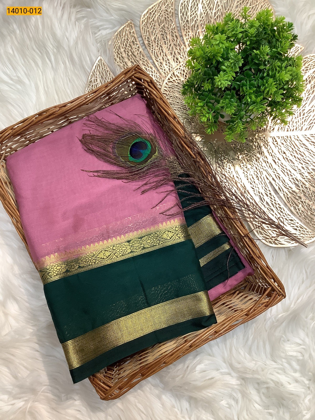 Pink Mysore Fancy Crepe Silk Saree