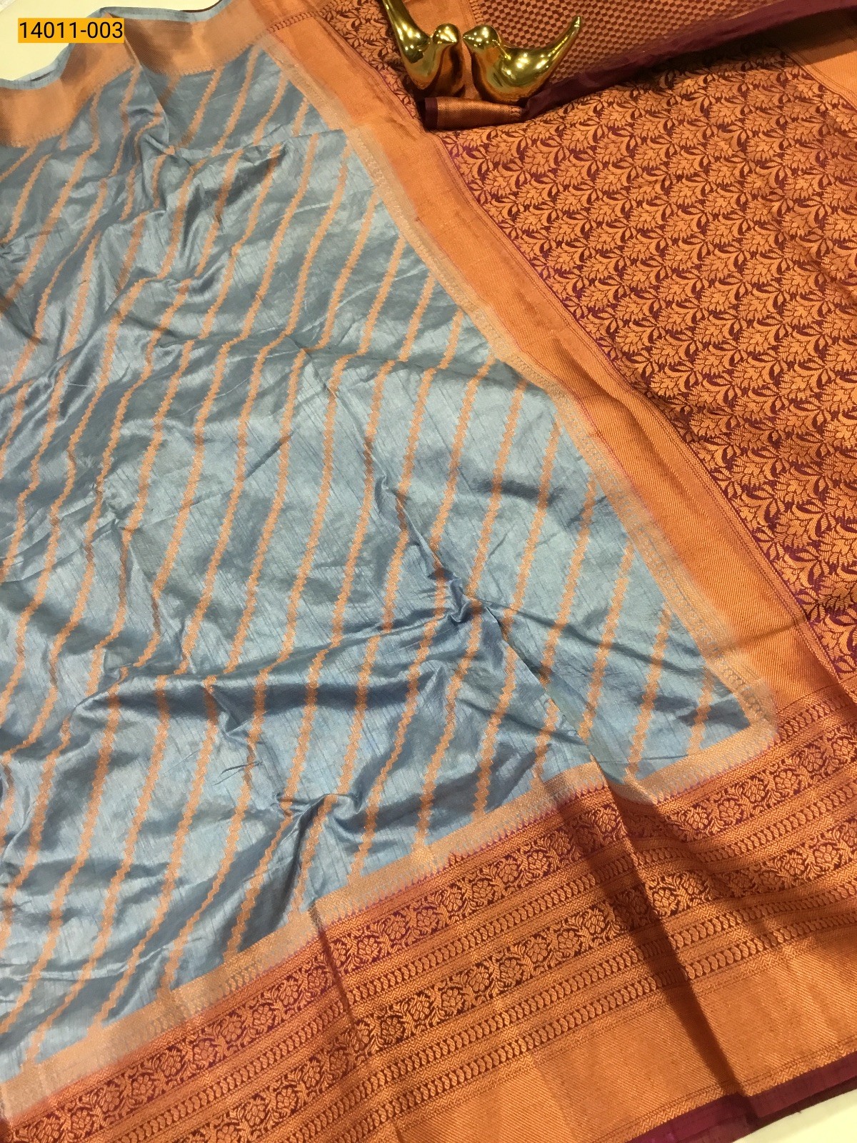 Blue Soft Tussar Silk Saree