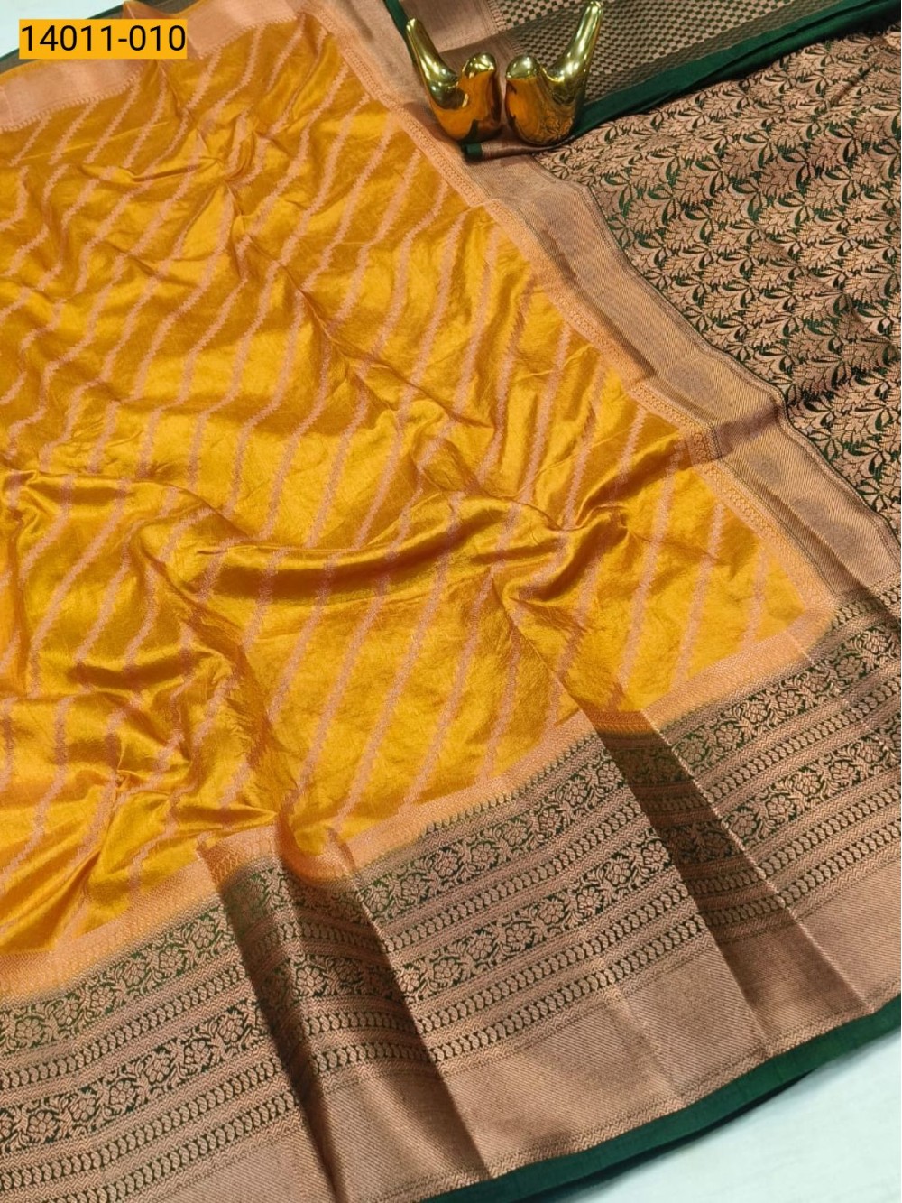 Mustard Soft Tussar Silk Saree