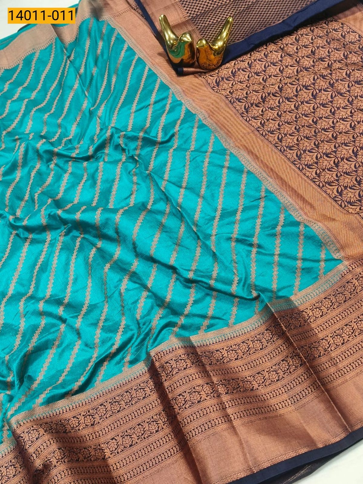 Rama Green Soft Tussar Silk Saree