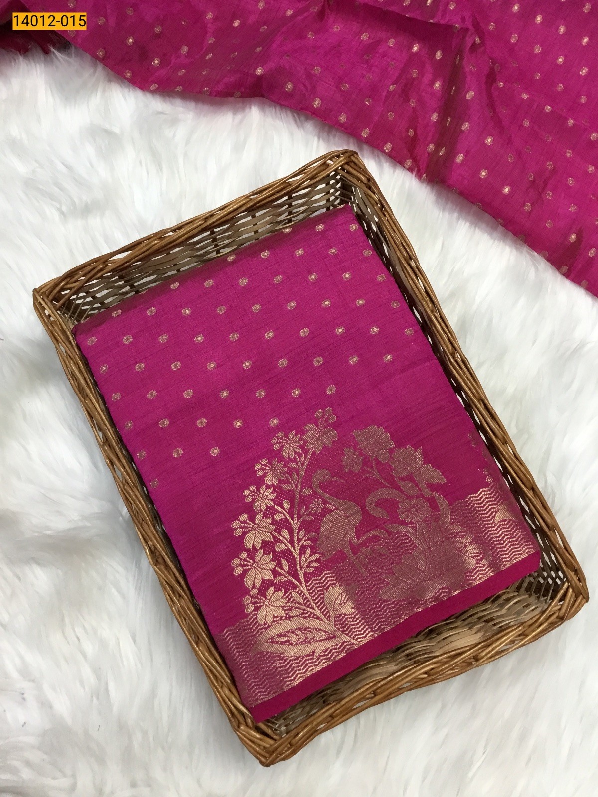 Magenta Tussar Silk Saree