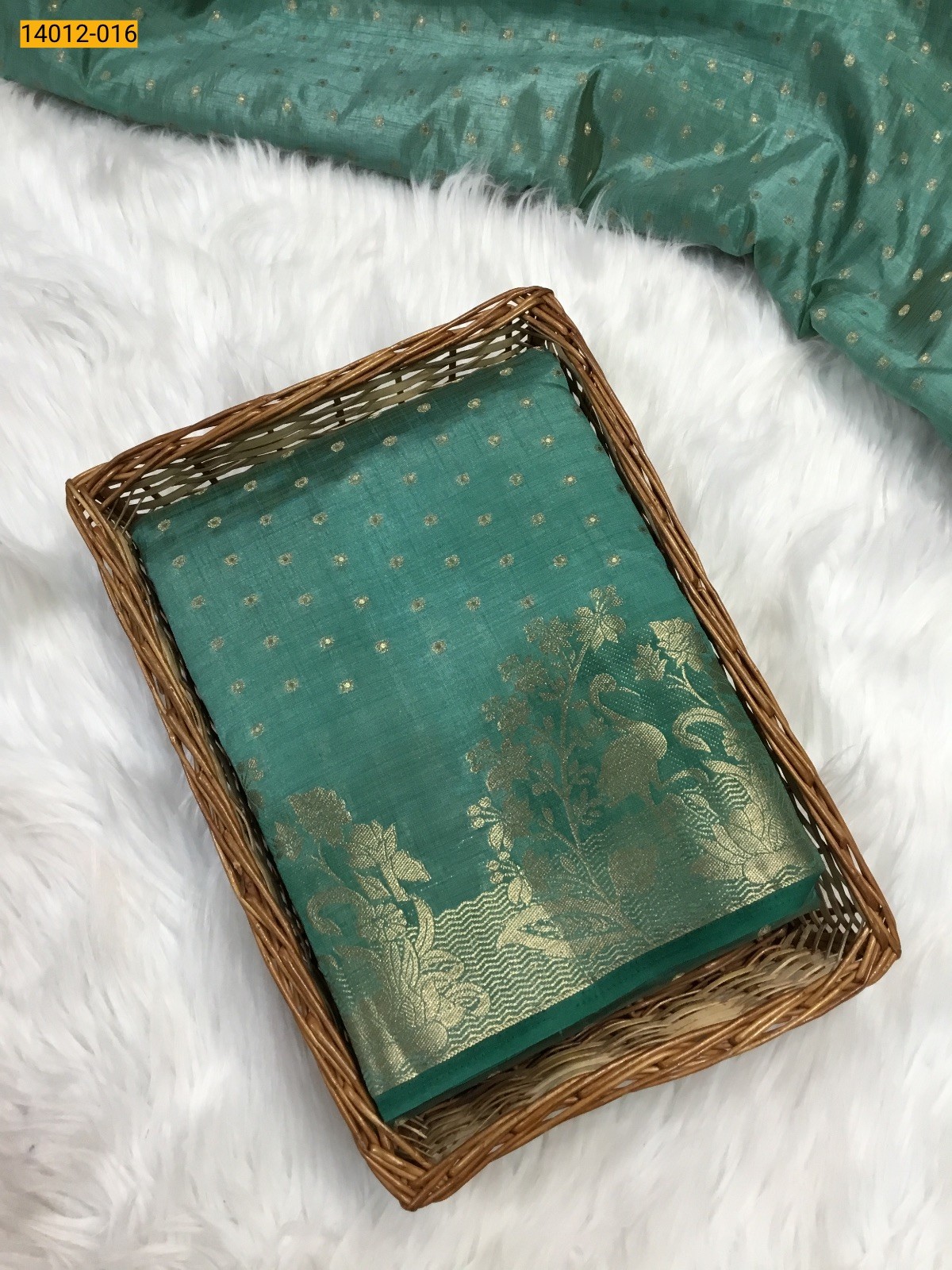 Light Green Tussar Silk Saree