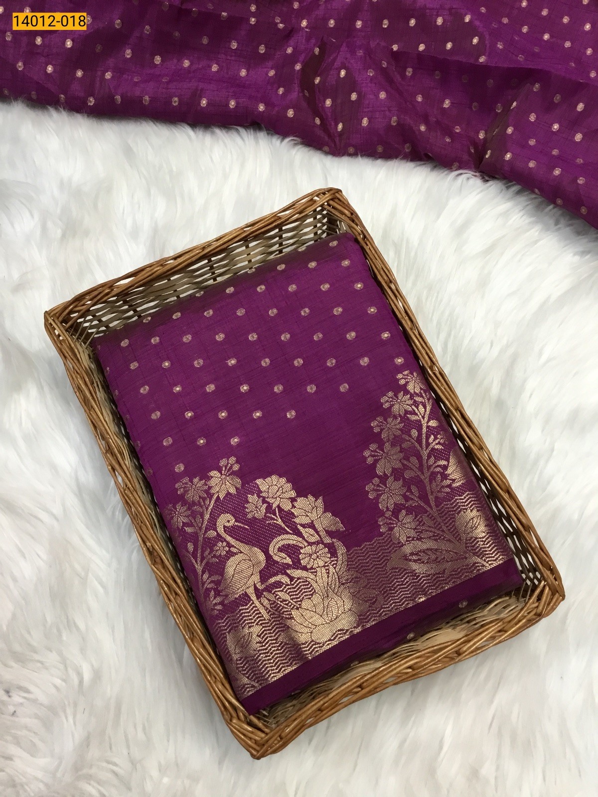 Magenta Tussar Silk Saree
