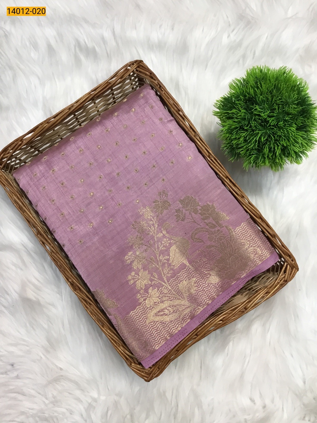 Light Pink Tussar Silk Saree
