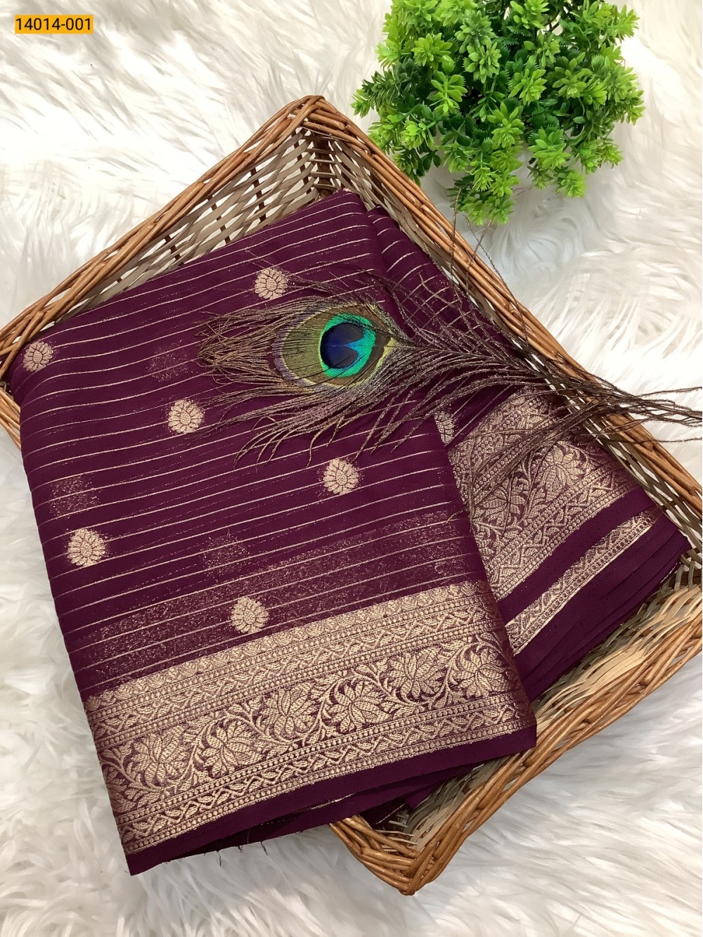 Maroon Banaras Fancy Georgette Sarees