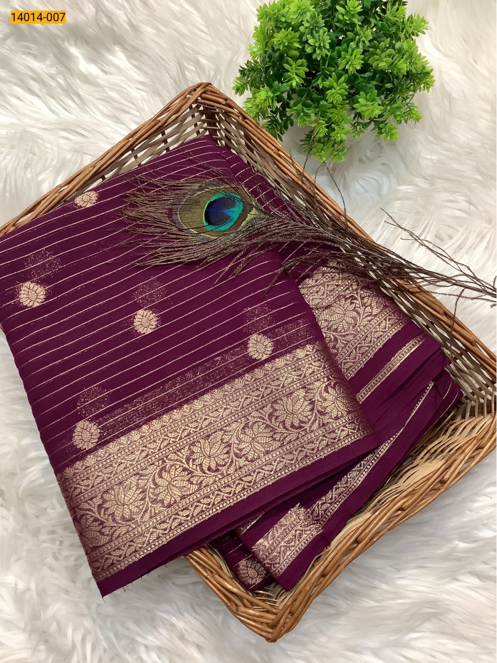 Maroon Banaras Fancy Georgette Sarees