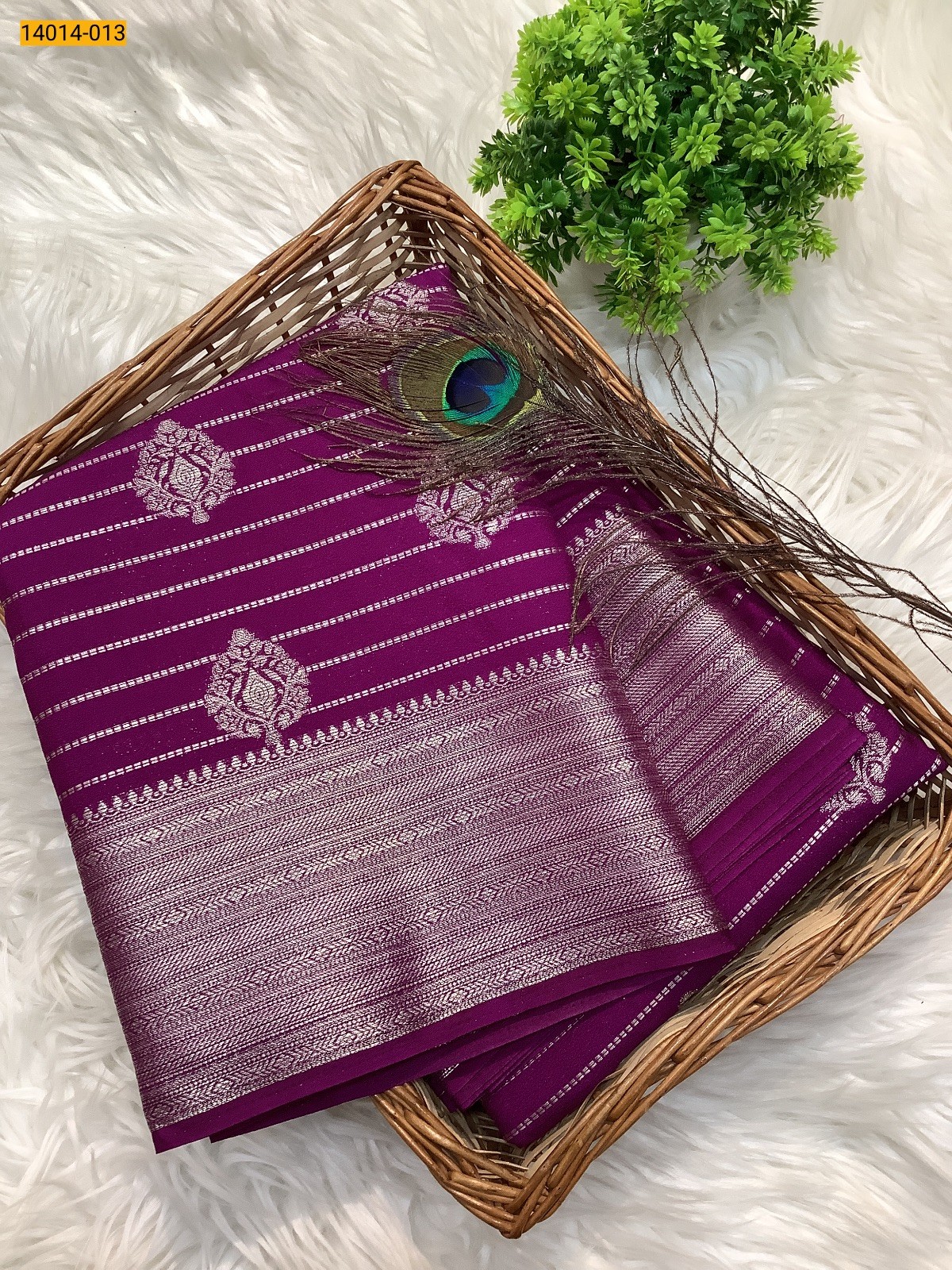 Purple Banaras Fancy Georgette Sarees