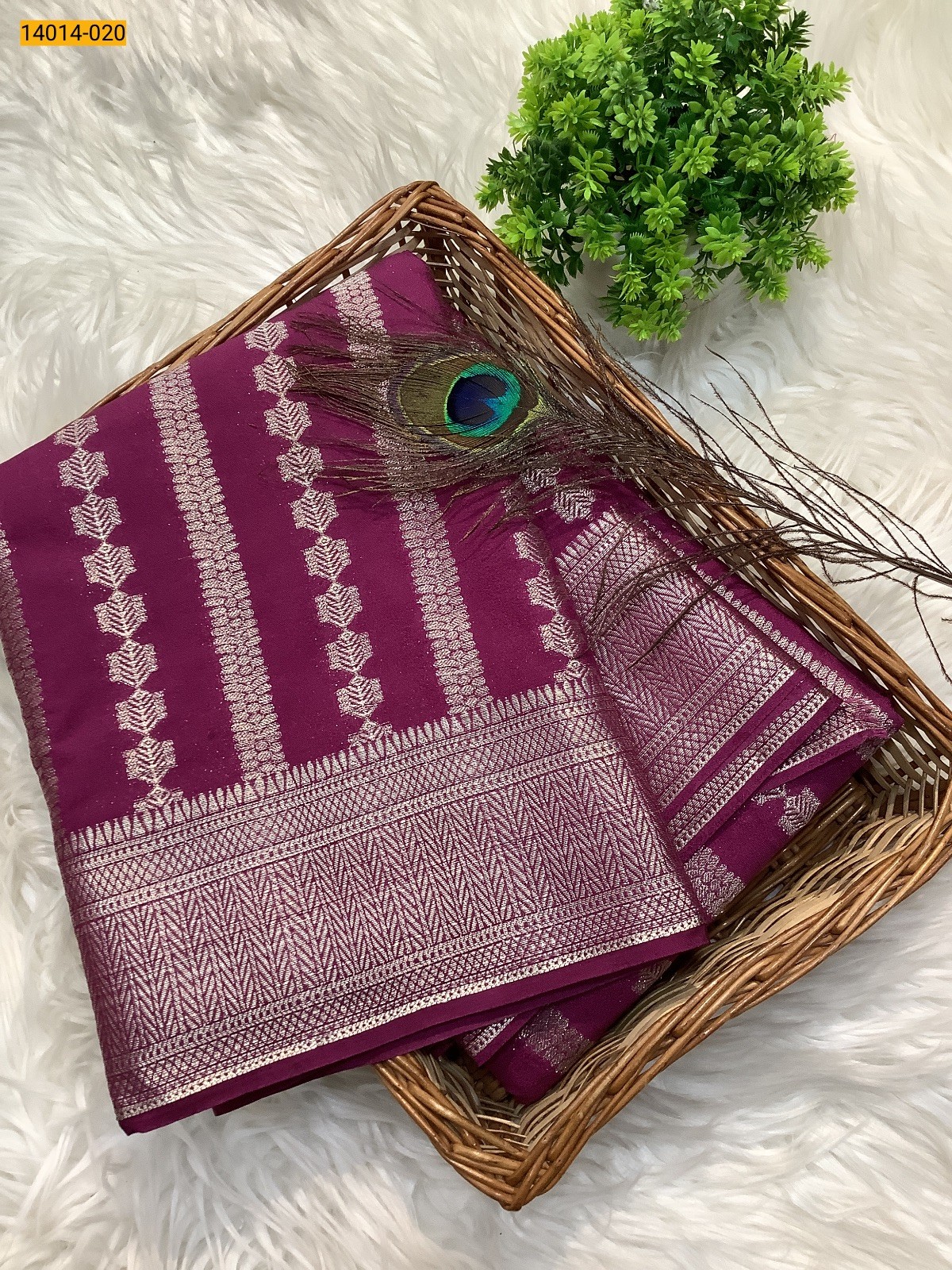 Magenta Banaras Fancy Georgette Sarees