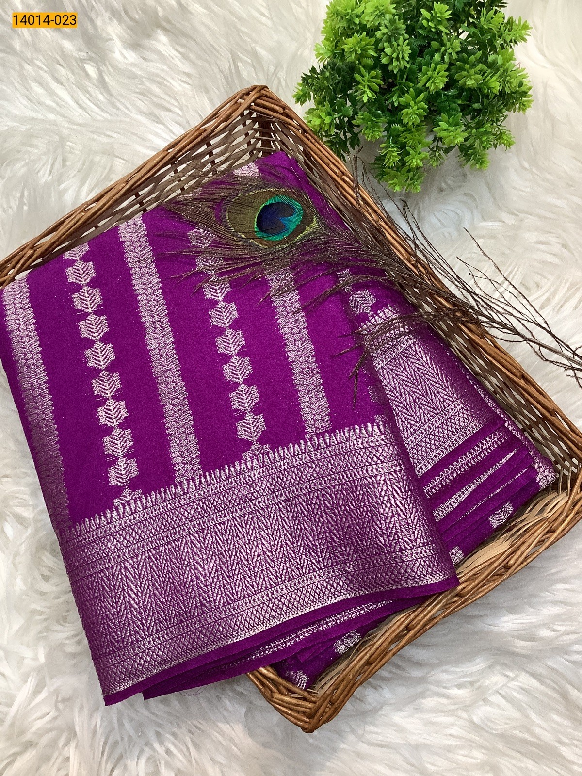 purple Banaras Fancy Georgette Sarees