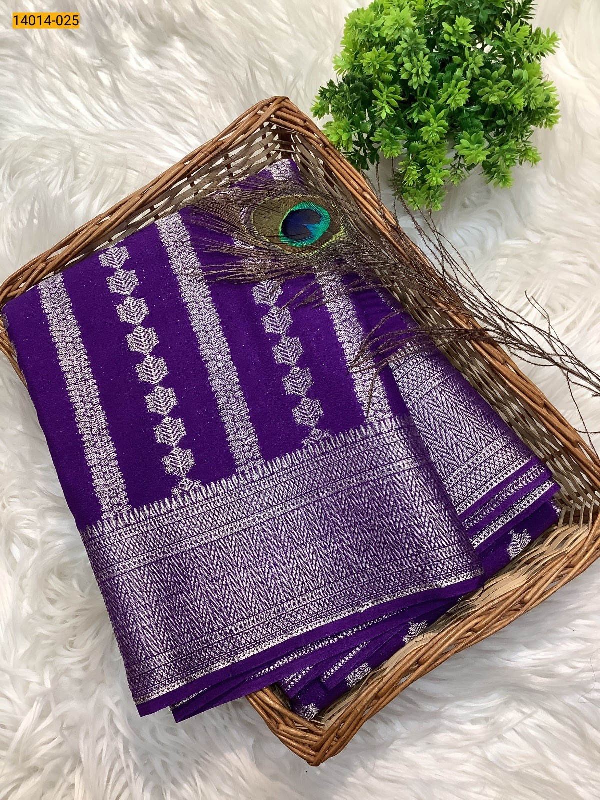 Violet Banaras Fancy Georgette Sarees