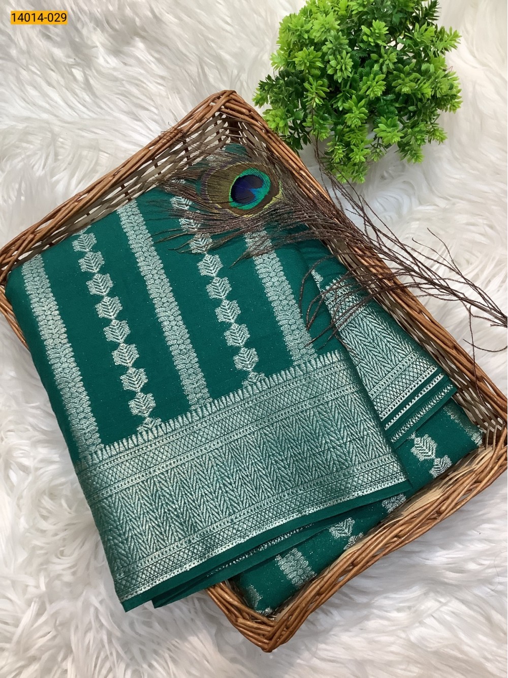 Green Banaras Fancy Georgette Sarees