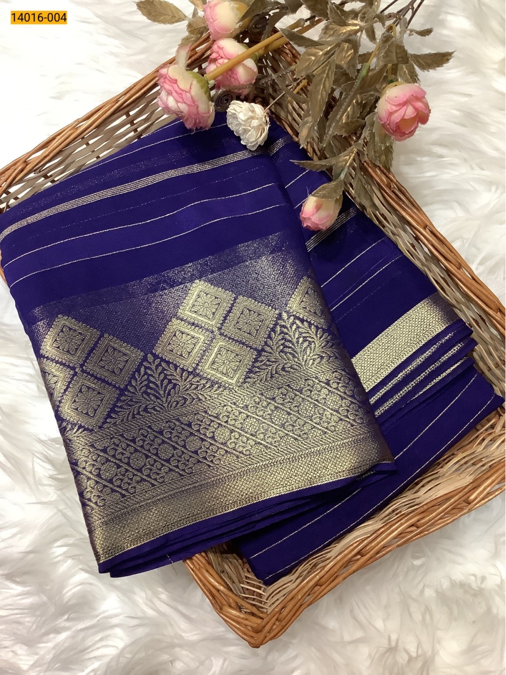 Blue Banaras Fancy Georgette Sarees