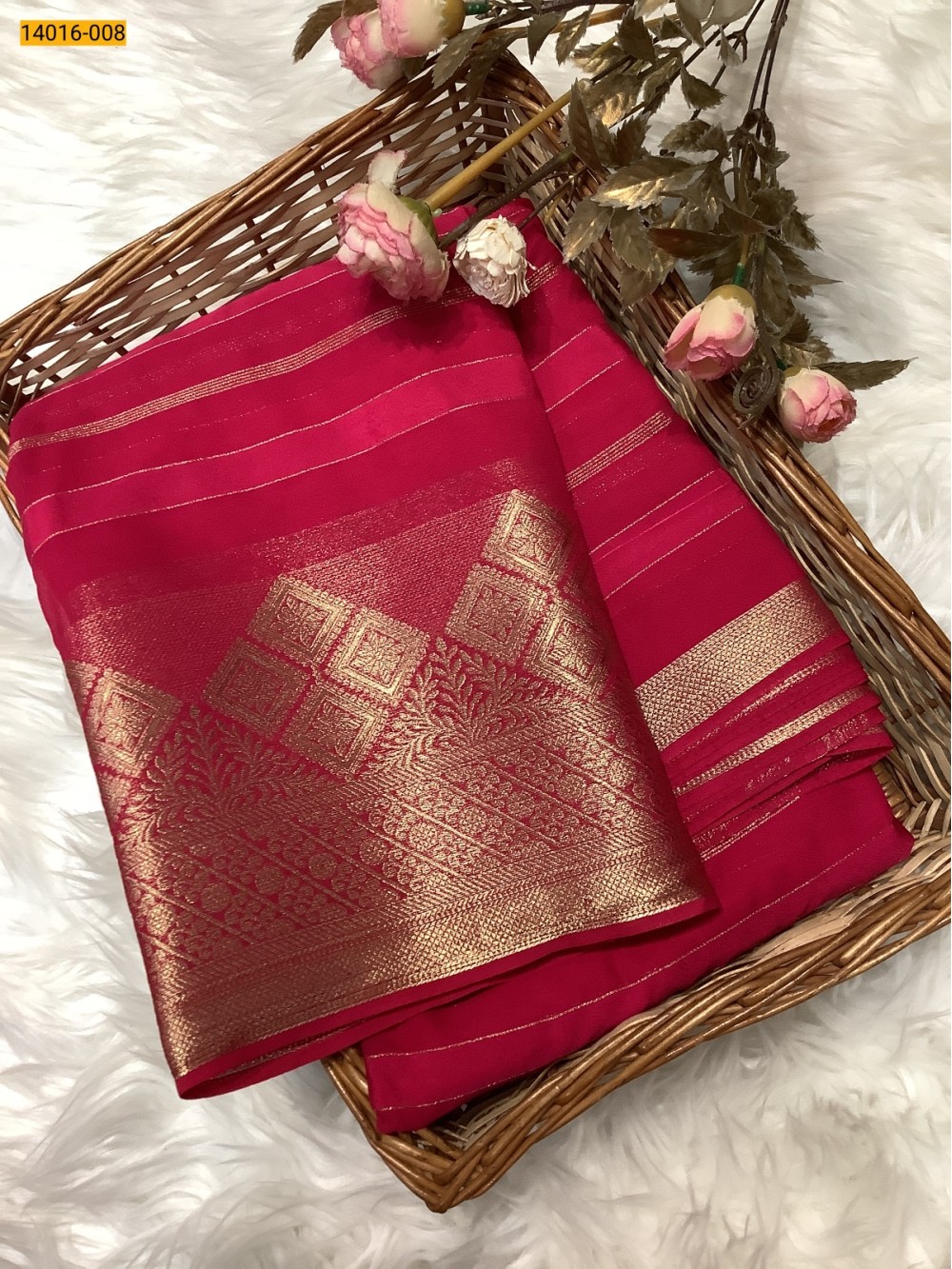 Pink Banaras Fancy Georgette Sarees