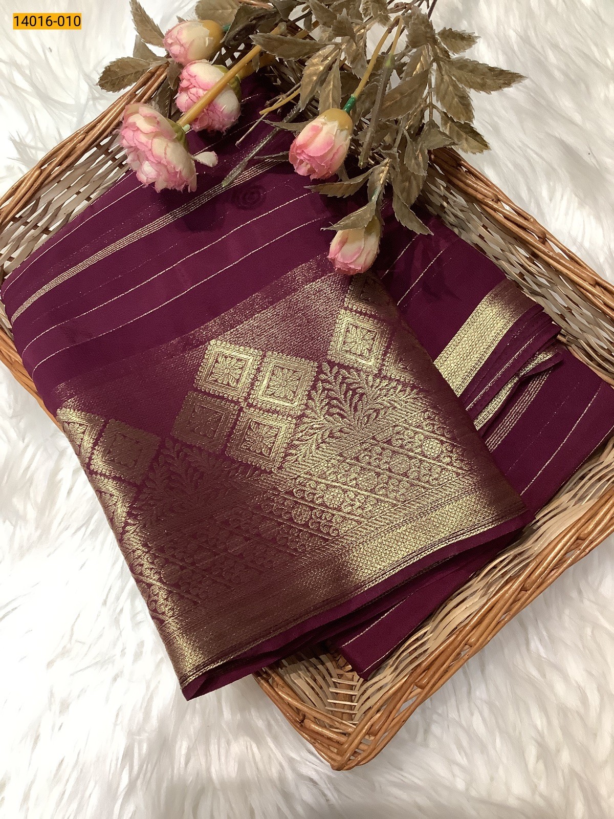 Maroon Banaras Fancy Georgette Sarees