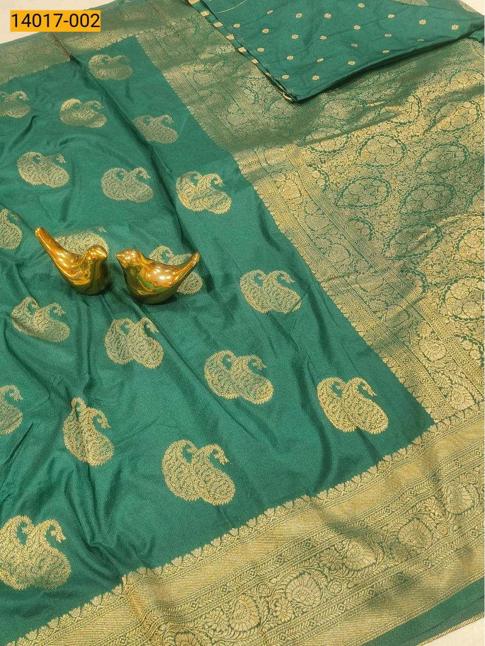 Green Banarasi Soft Silk Saree