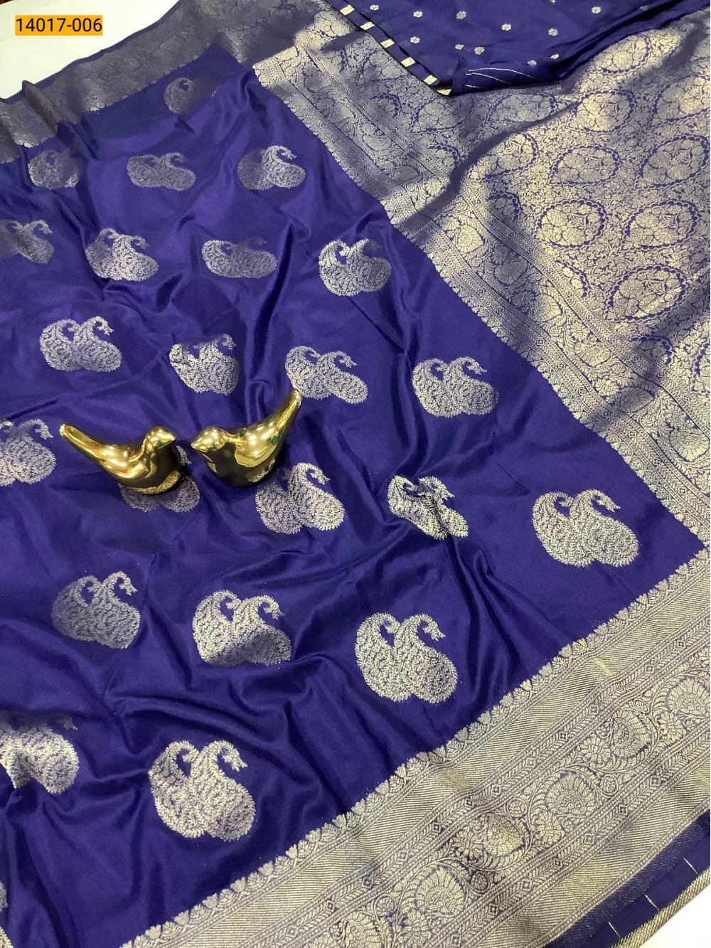 Blue Banarasi Soft Silk Saree