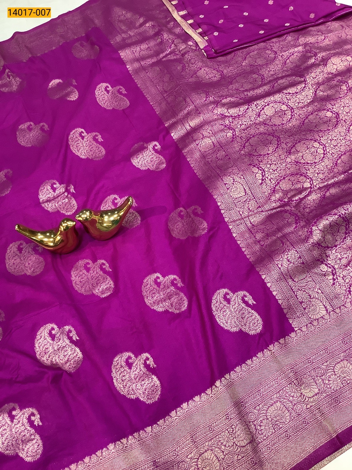 Pink Banarasi Soft Silk Saree