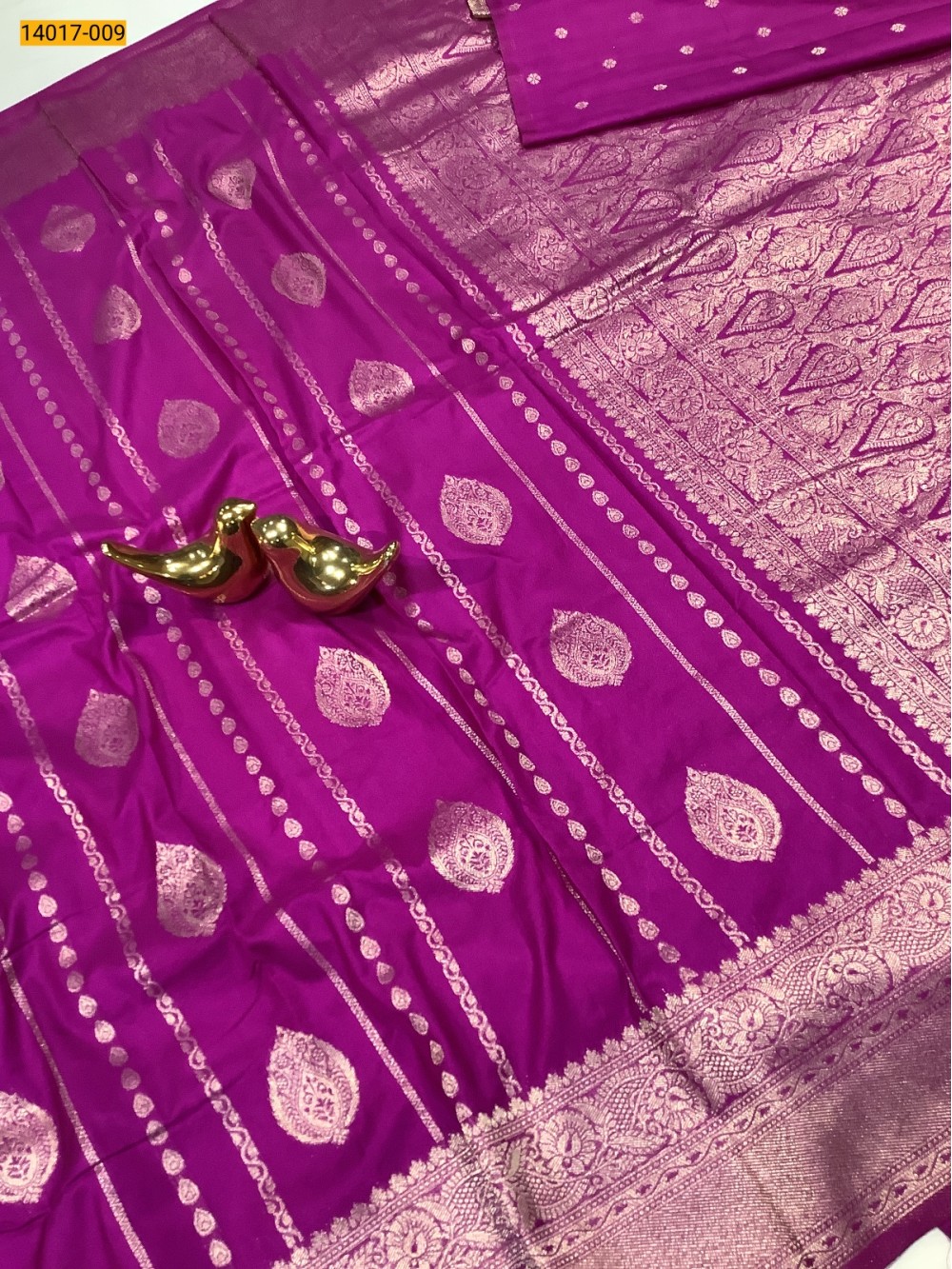 Magenta Banarasi Soft Silk Saree