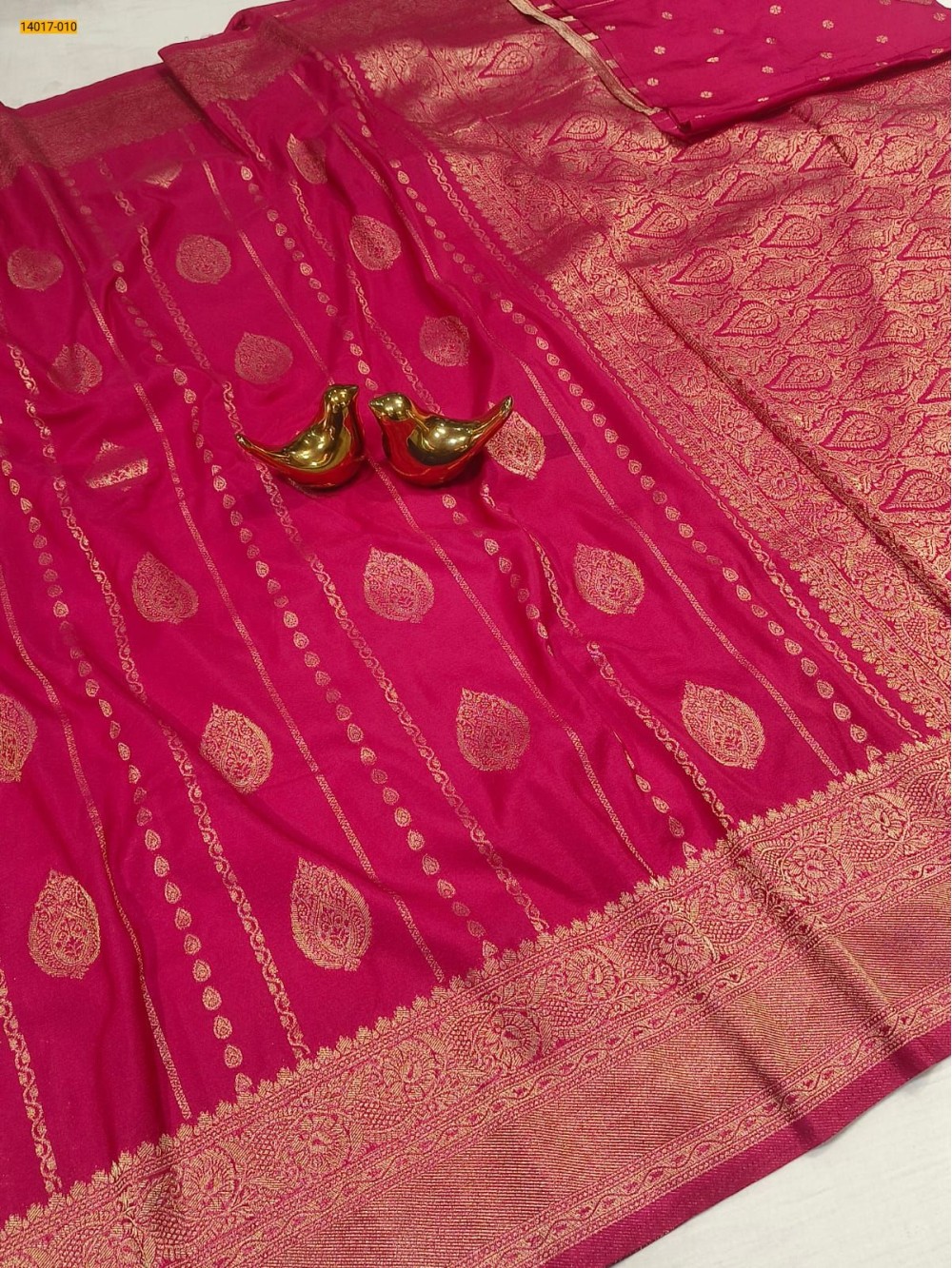 Pink Banarasi Soft Silk Saree