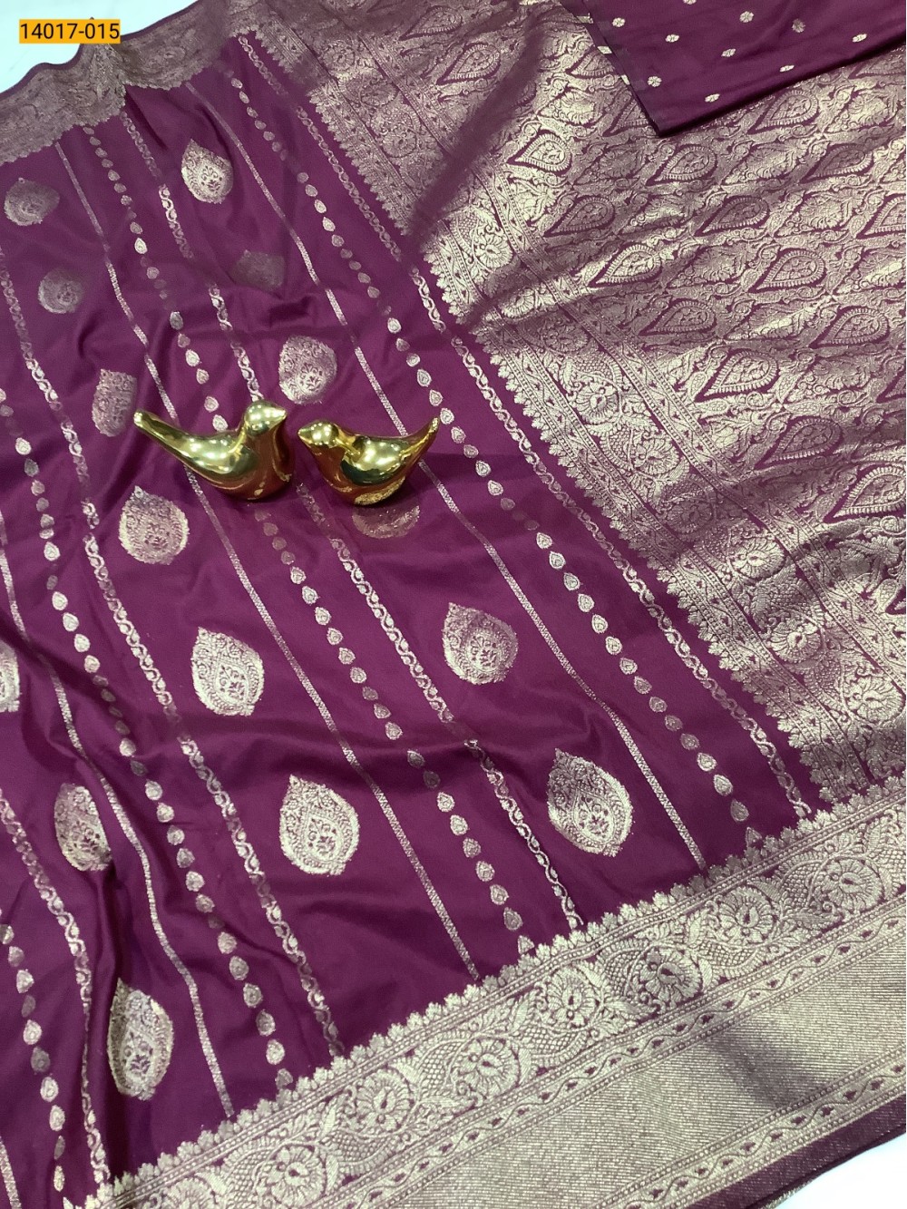 Maroon Banarasi Soft Silk Saree