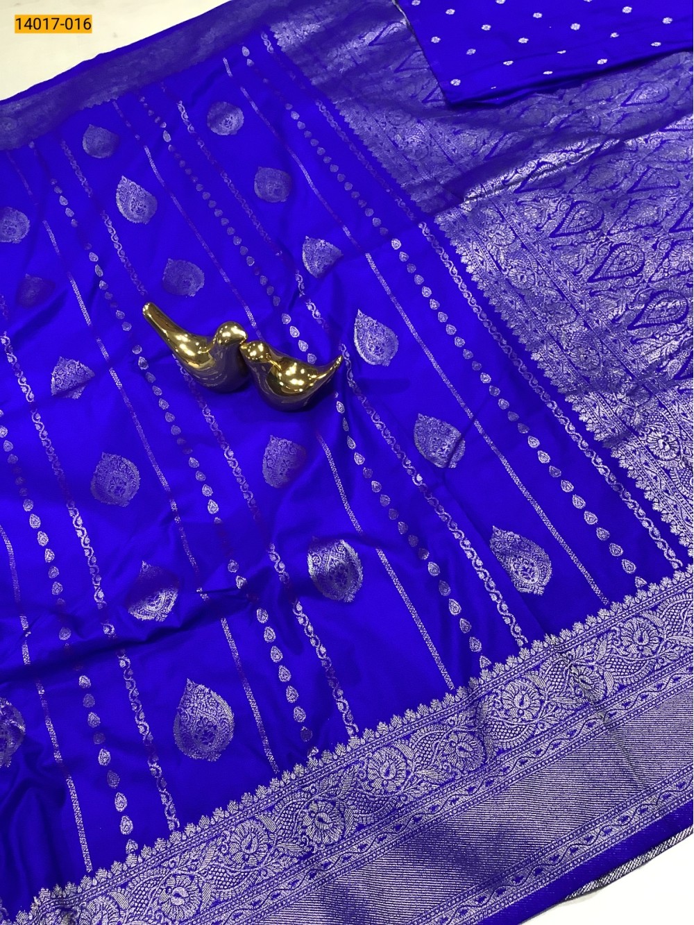 Blue Banarasi Soft Silk Saree