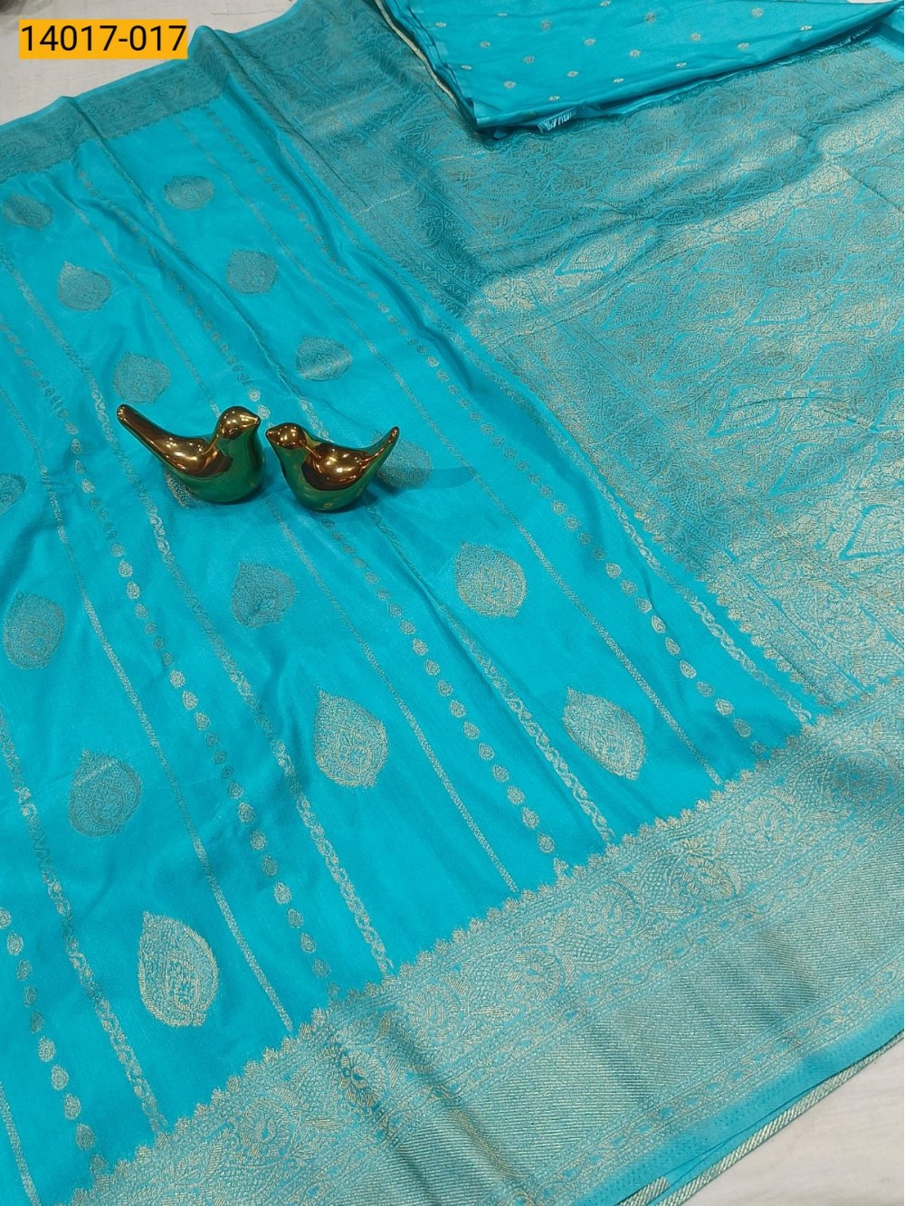 Sky Blue Banarasi Soft Silk Saree