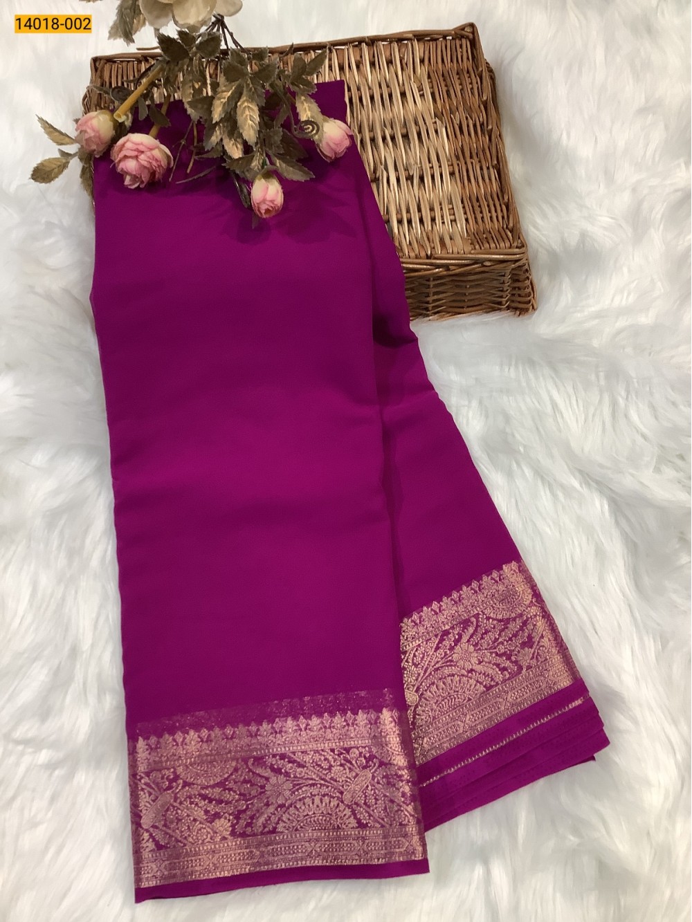 Violet Banaras Fancy Georgette Saree